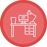 Work Table Line Multi Circle Icon vector