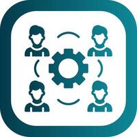 Cogwheel Glyph Gradient Corner Icon vector