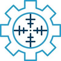 Factory Pollution Line Blue Two Color Icon vector