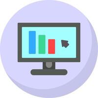 Monitor Flat Bubble Icon vector