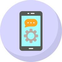 Mobile Phone Flat Bubble Icon vector