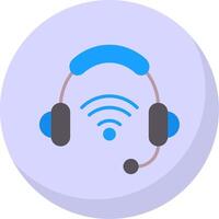 auriculares plano burbuja icono vector