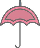 Umbrella Line Filled Light Icon vector