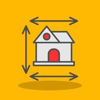 Home Dimensions Filled Shadow Icon vector