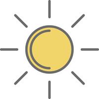 Sun Line Filled Light Icon vector