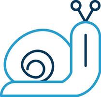 Snail Line Blue Two Color Icon vector