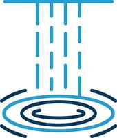 Waterfall Line Blue Two Color Icon vector