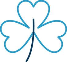 Clover Line Blue Two Color Icon vector