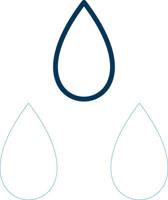 Water Drop Line Blue Two Color Icon