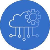 Cloud Computing Flat Bubble Icon vector