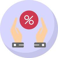 Hand Take And Percent Flat Bubble Icon vector