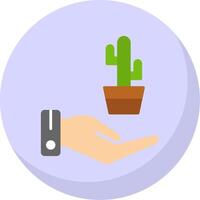 Cactus Flat Bubble Icon vector