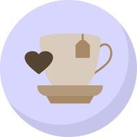 amor café plano burbuja icono vector