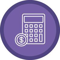 Calculator Line Multi Circle Icon vector