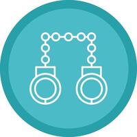 Hand Cuffs Line Multi Circle Icon vector