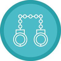 Hand Cuffs Line Multi Circle Icon vector