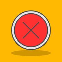 Cross Filled Shadow Icon vector