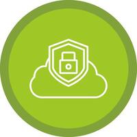 nube seguridad línea multi circulo icono vector