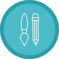 Writing Tool Line Multi Circle Icon vector