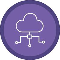 Cloud Computing Line Multi Circle Icon vector