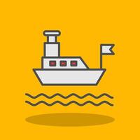 Ferry Filled Shadow Icon vector