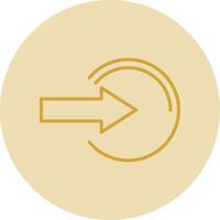 Login Line Yellow Circle Icon vector