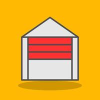 Garage Filled Shadow Icon vector