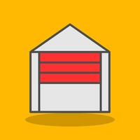 Garage Filled Shadow Icon vector