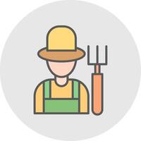 Farmer Line Filled Light Icon vector