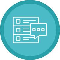 base de datos mensaje línea multi circulo icono vector