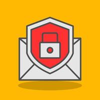 Email Protection Filled Shadow Icon vector