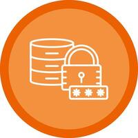 Secured Database Line Multi Circle Icon vector
