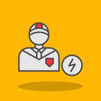 Electrician Filled Shadow Icon vector