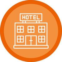 hotel línea multi circulo icono vector