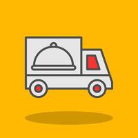 Food Delivery Filled Shadow Icon vector