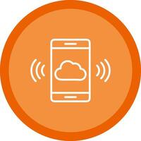 Mobile Cloud Line Multi Circle Icon vector