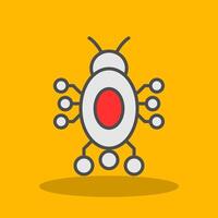 Digital Bug Filled Shadow Icon vector