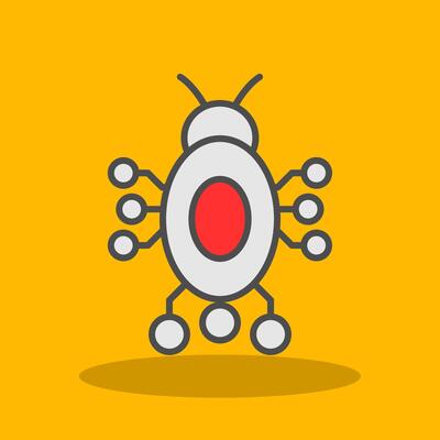 Digital Bug Filled Shadow Icon