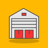 Warehouse Filled Shadow Icon vector