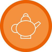 Tea Pot Line Multi Circle Icon vector