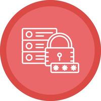 Secure Database Line Multi Circle Icon vector