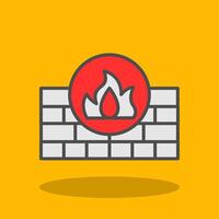 Firewall Filled Shadow Icon vector