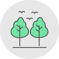 Forest Line Filled Light Icon vector