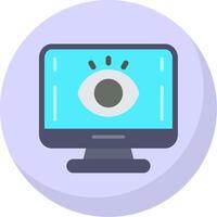 Computer Flat Bubble Icon vector