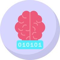 Artificial Intelligence Flat Bubble Icon vector