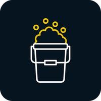 Bucket Line Red Circle Icon vector