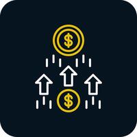 Money Growth Line Red Circle Icon vector