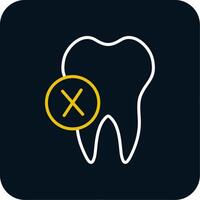 Dentist Line Red Circle Icon vector