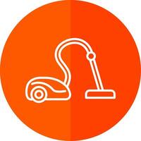 Vacuum Cleaner Line Red Circle Icon vector