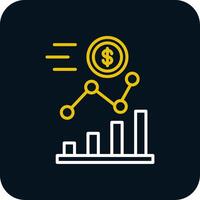 Investment Line Red Circle Icon vector